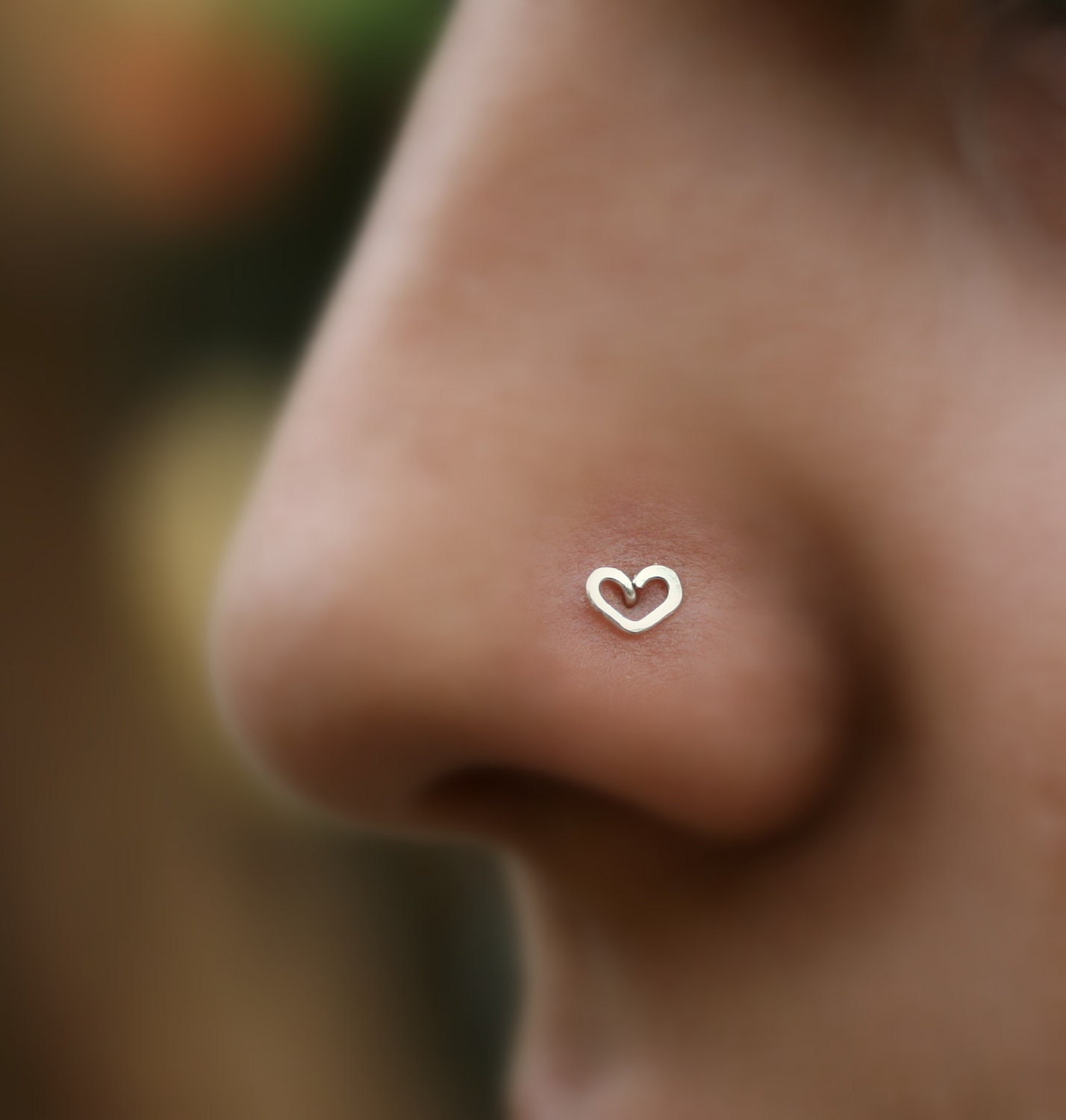 Valentine Heart Nose Stud Sterling Silver Handcrafted