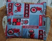 tractor pillow cover - 18 inch - farm pillow - red tractor cushion - 18" pillow - decorative pillow - farmers gift - boys gift