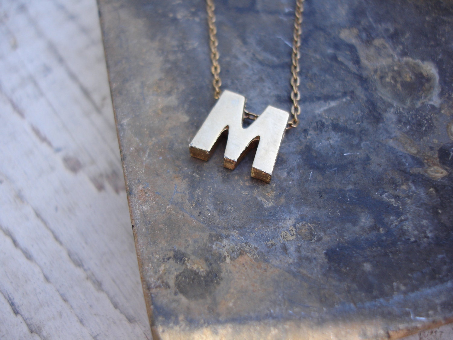 Initial M Necklace