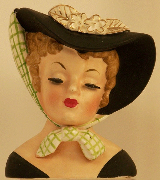 Napco C4414A Lady Head Vase with Scarf