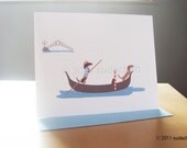 Dachshunds on Gondola - Note Cards (set of 10)