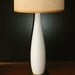 Slender 50's Lamp in Simple White Ceramic, Mid Century Modern Era