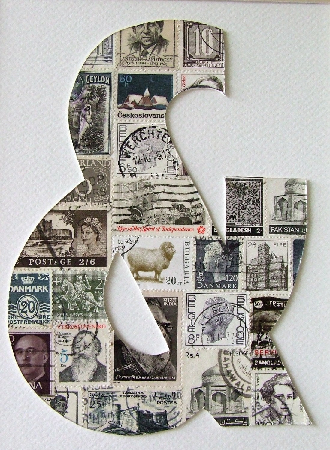 PICK YOUR OWN. Mounted Postage Stamp & Ampersand in Monotone.