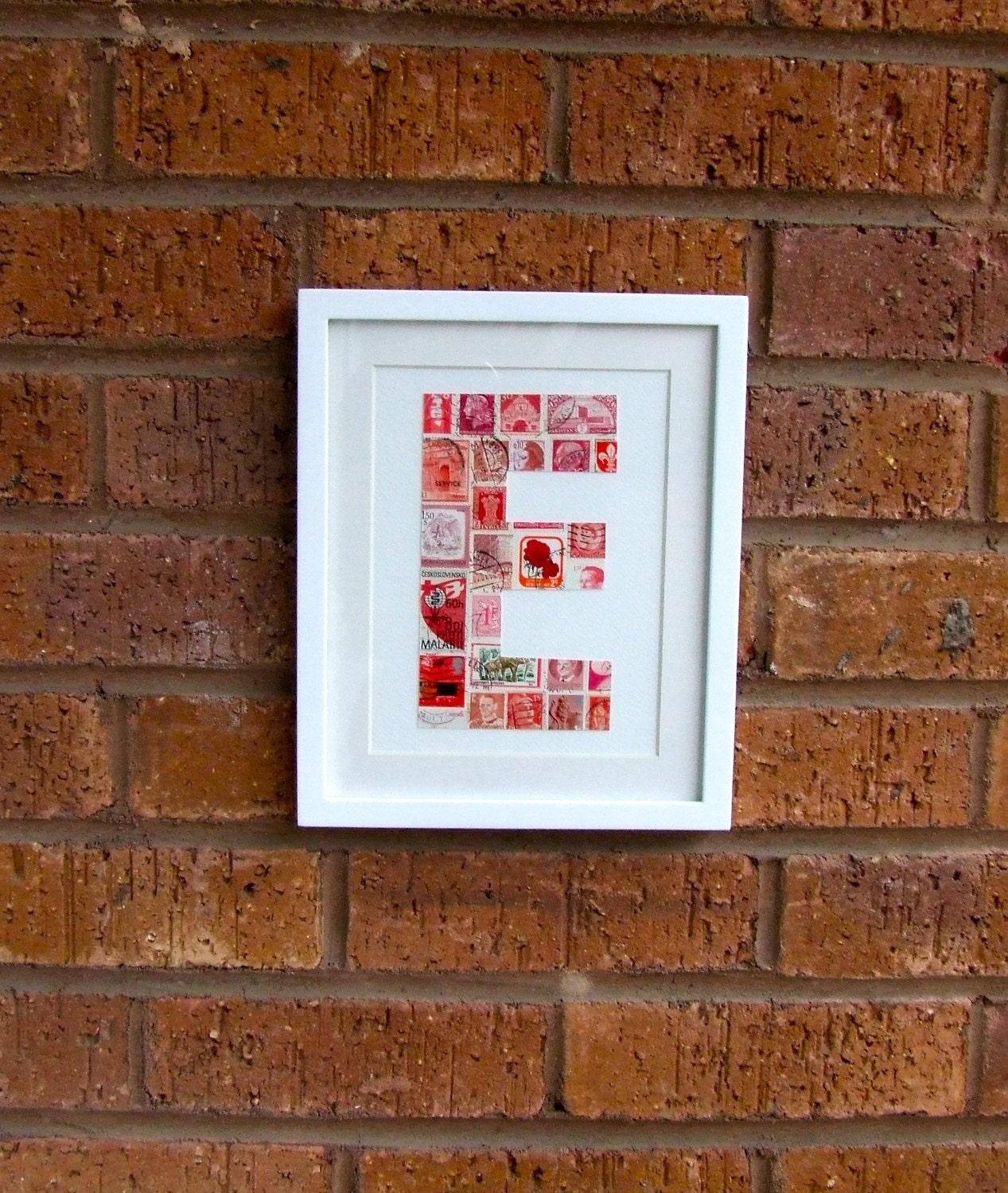 PICK YOUR OWN. Framed Postage Stamp Letter in Festive Red.