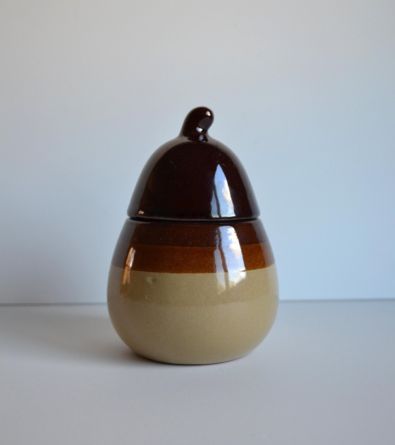 Brown Pottery Crock Pear