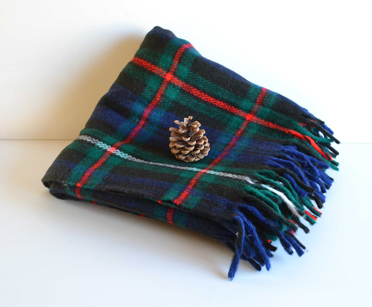 Vintage Plaid Wool Throw