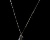 16" Sterling Silver Swarovski Crystal Drop Necklace