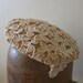 Vintage Christine Peach Lace Hat with Diamond Rhine Stones-1950s