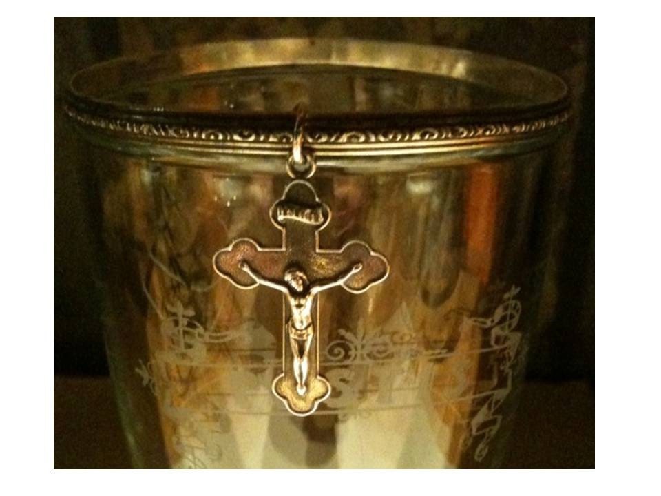 Crucifix Bangle Sterling Silver Bracelet