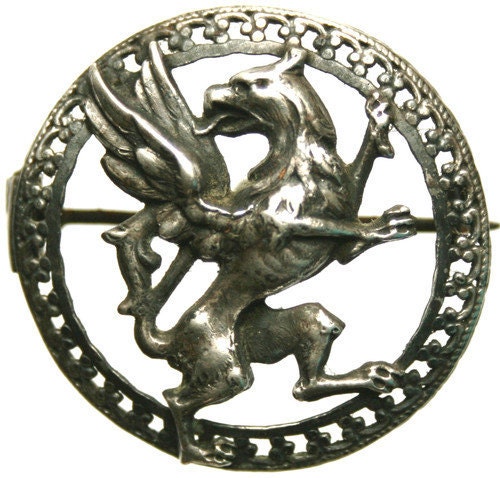 Antique Silver Brooch Medal to the MIGHTY MYSTICAL GRIFFON