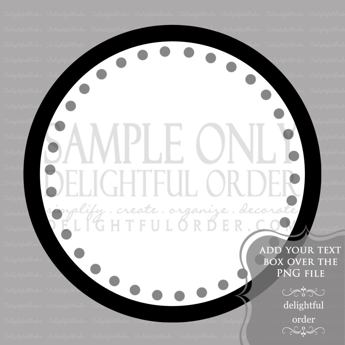 Black and Gray Circle Labels/Tag - PDF Blank File & Add your text PNG File