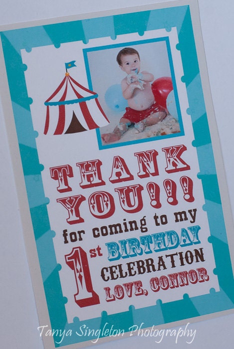 Carnival Circus Thank you Card - Come One Come All