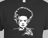The BRIDE of FRANKENSTEIN Elsa Lanchester screen printed t-shirt black sizes S-M-L-XL