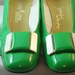 Mod Bright Lime Green Patent Leather Heels, Size 9