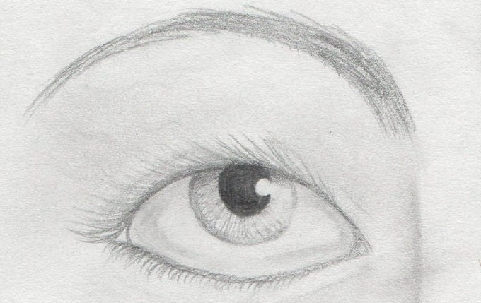 Contemporary art ACEO original pencil sketch of an eye