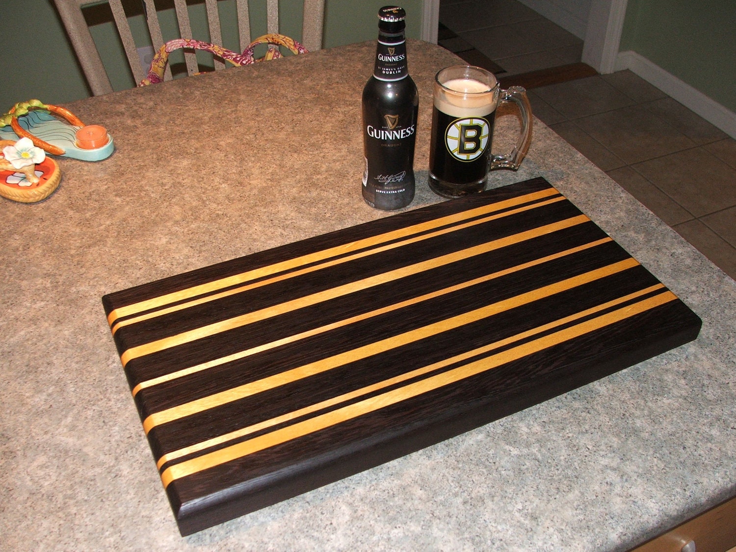 Handmade Made to Order Cutting Board - Black and Gold