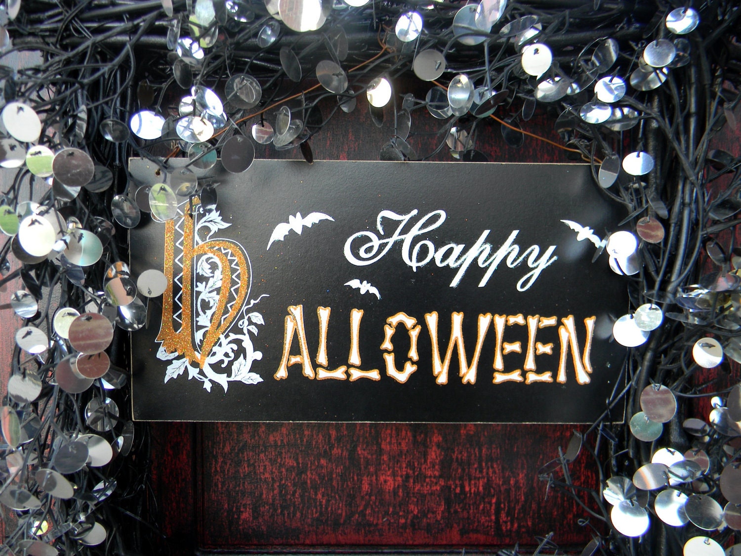 Black Magic...Halloween Fall Door Wreath Decor