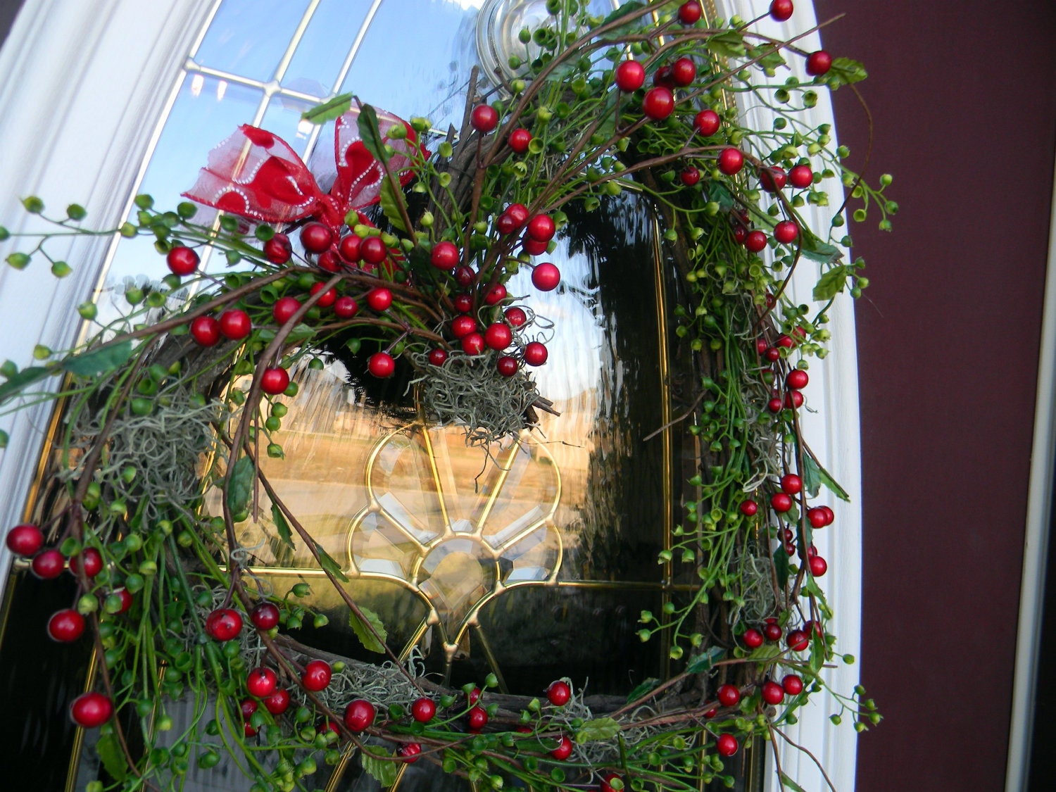 Grapevine Heart Door Wreath Decor.."Berry Kisses"