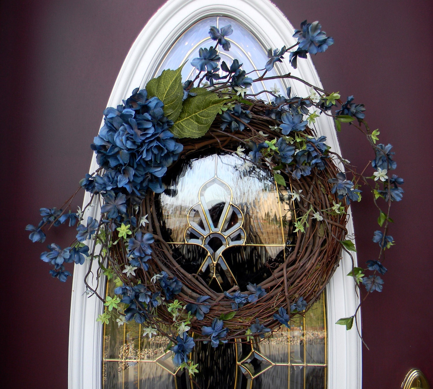 Grapevine Door Spring Wreath Decor.."Tuscan Breeze" OOAK..Ready to Ship