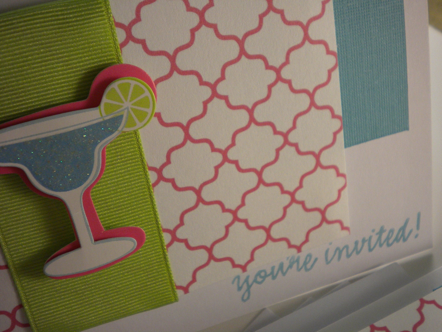 Margarita Summer Invitations - Lime Green, Bright Pink, Baby Blue