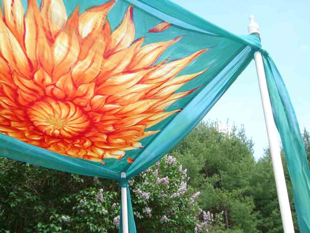 Hand Painted Silk Chuppah-Sunburst