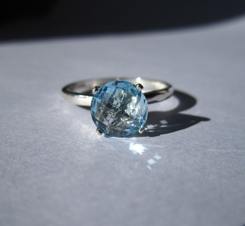 Sky Blue Topaz Ring - Size 8 - CobbledStone