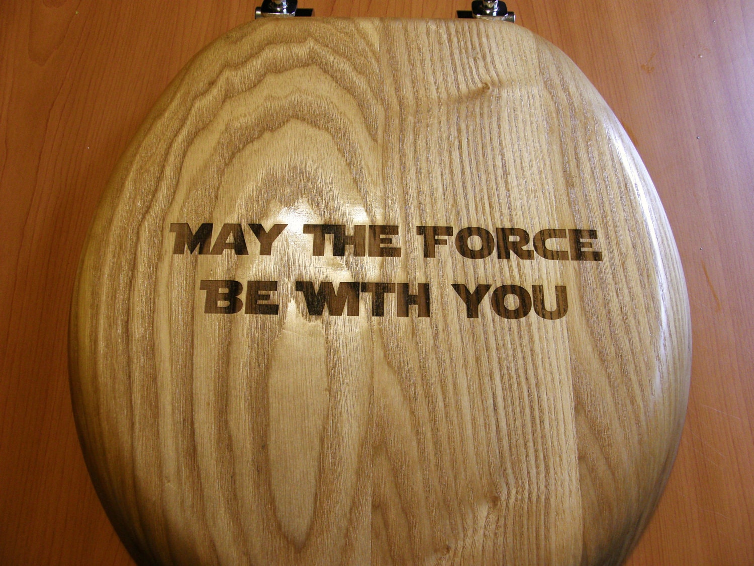 Laser engraved Star Wars toilet seat.
