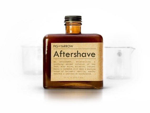 AFTERSHAVE - organic-herbal-healing-soothing-spiced-glass amber bottle - 10 fluid ounces