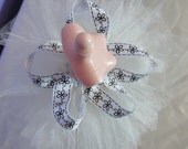 White Barbie TuTu With Flower Ribbon
