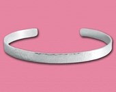 Hammered Sterling Silver Cuff Bracelet - Three Sixteenths Inch