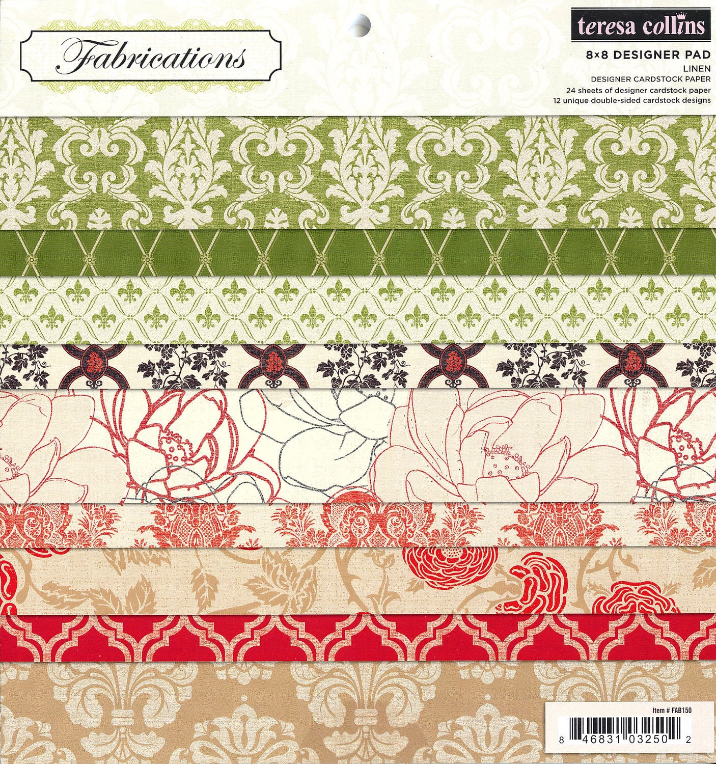 8x8 Paper Pad from Teresa Collins - Fabrications Linen