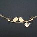 Bird Necklace. Love Bird Necklace. Family Bird Necklace. Gold Necklace. Love Birds on a Branch Necklace. Frienship. Sister. Mother.