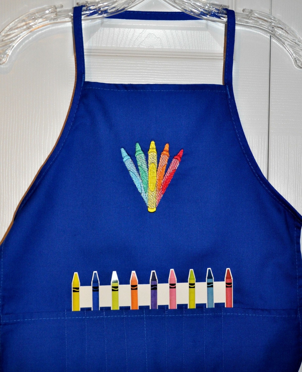 Toddler Crayon Apron- Blue Crayons