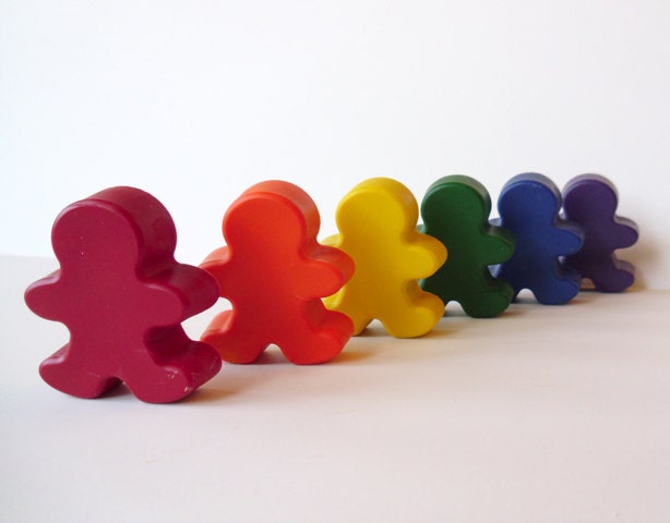 People Shaped crayon set of 6 crayons by Scribblers Crayons