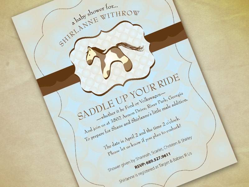 Horse Baby Shower Invitation Print Your Own
