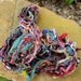 Handspun Yarn, Handspun Art Yarn, Coat of Many Colors, 40 yards, Wool, Bamboo, Angelina , Single Ply