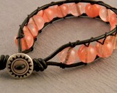 Cherry Quartz and Black Leather