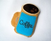 Felt Coffee Mug iPhone Case - Turquoise