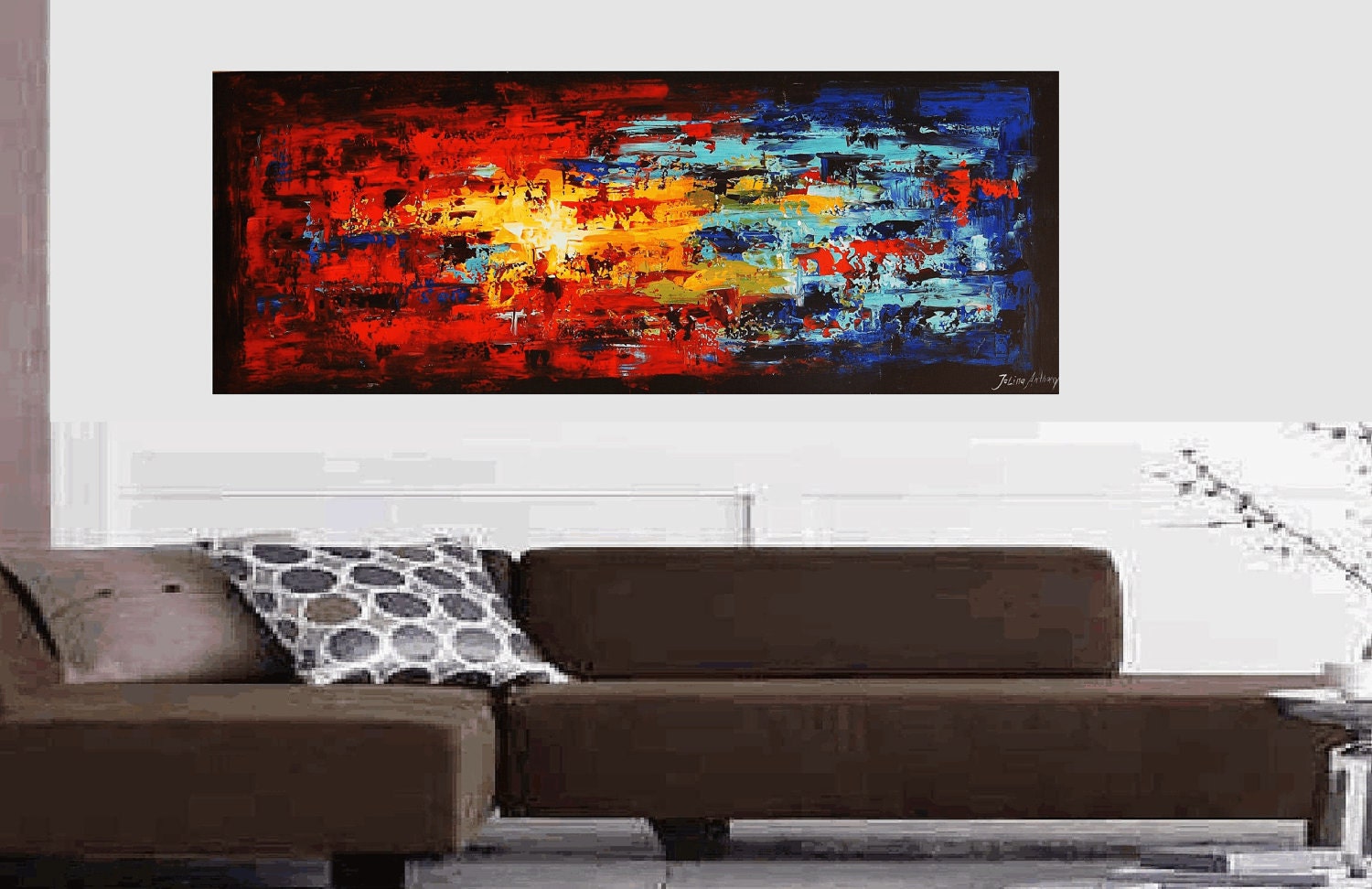 72" large ready to hang painting original from listed artist jolina anthony fast and free shipping good service
