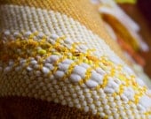 Orange Gold Cream Yellow Decorative Throw Blanket  Cottage  Home Home Decor wool stripes cream textured handwoven handmade tassels michigan