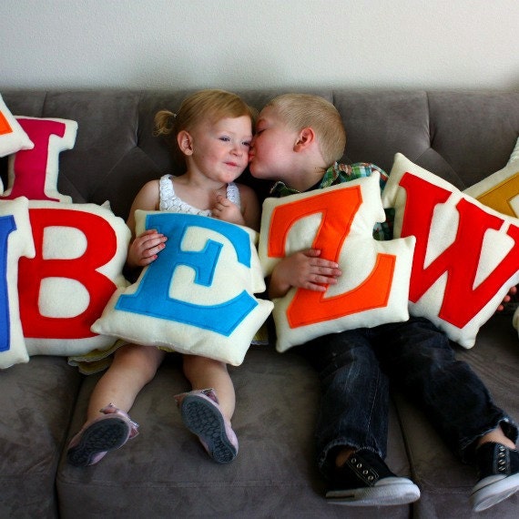 Eco Kids Letter Pillow Personalized Children Custom Decor