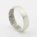 Custom Inner Fingerprint Ring - Sterling Silver Engraving Wedding Band-satin, black Rhodium highlight,6mm