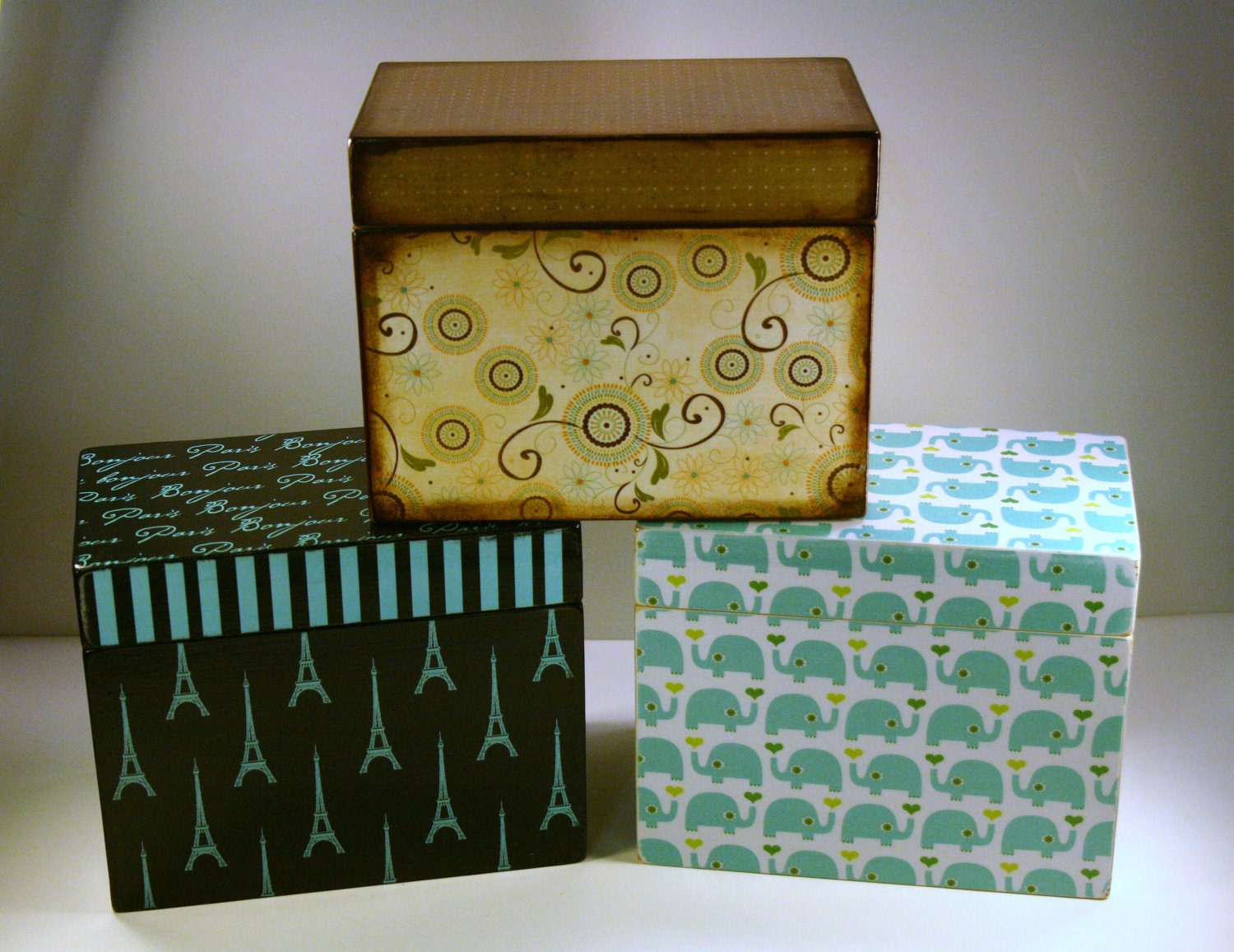 Recipe Box 4x6 4 x 6 Custom - You Design It Handmade Personalized Wooden Recipe Card Address File Box