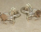 Curly or Smooth Horse Sterling Silver and Brass -Stacking Ring