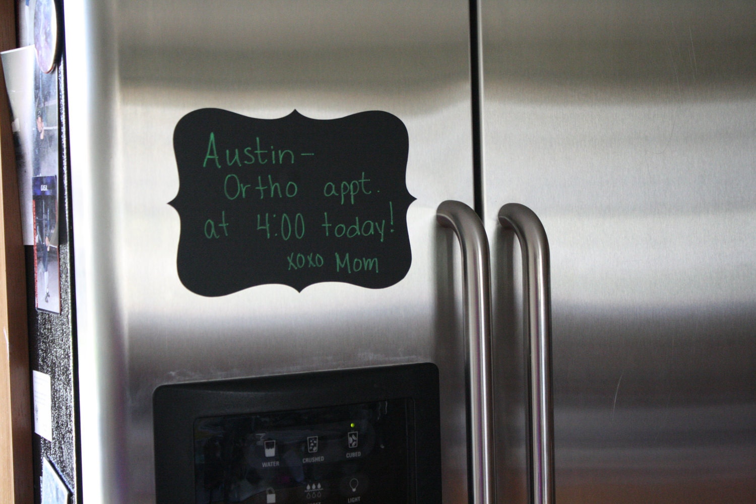 Classic 4 Point Style Chalkboard Message Board for Refrigerator 6" x 9" Decal Label