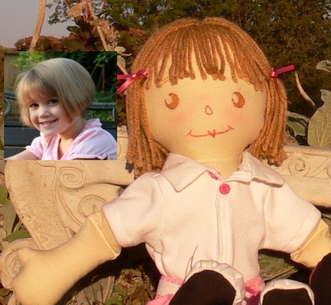 Raggedy Ann or Andy Rag Cloth Boy or Girl Doll  16"   DELUXE handmade personalized made to order custom   FREE US shipping