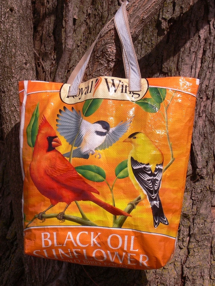 Recycled Bird Seed bag Tote FREE SHIPPING