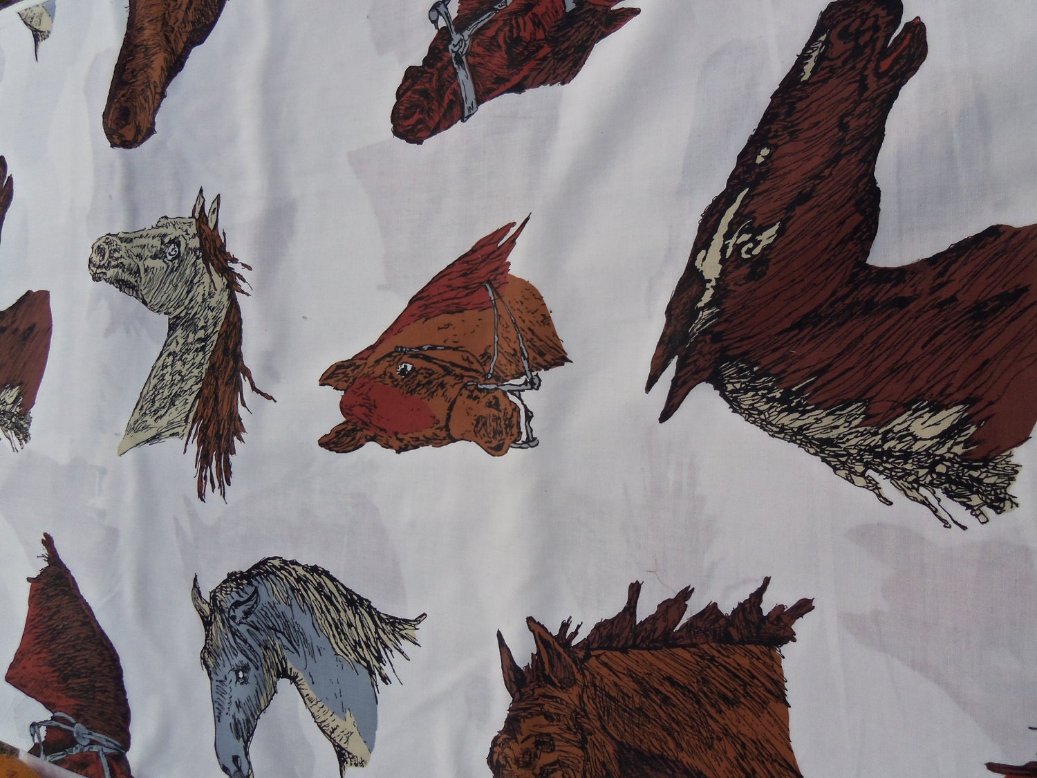 Horse Fabric By the yard by QuiltsByMan on Etsy