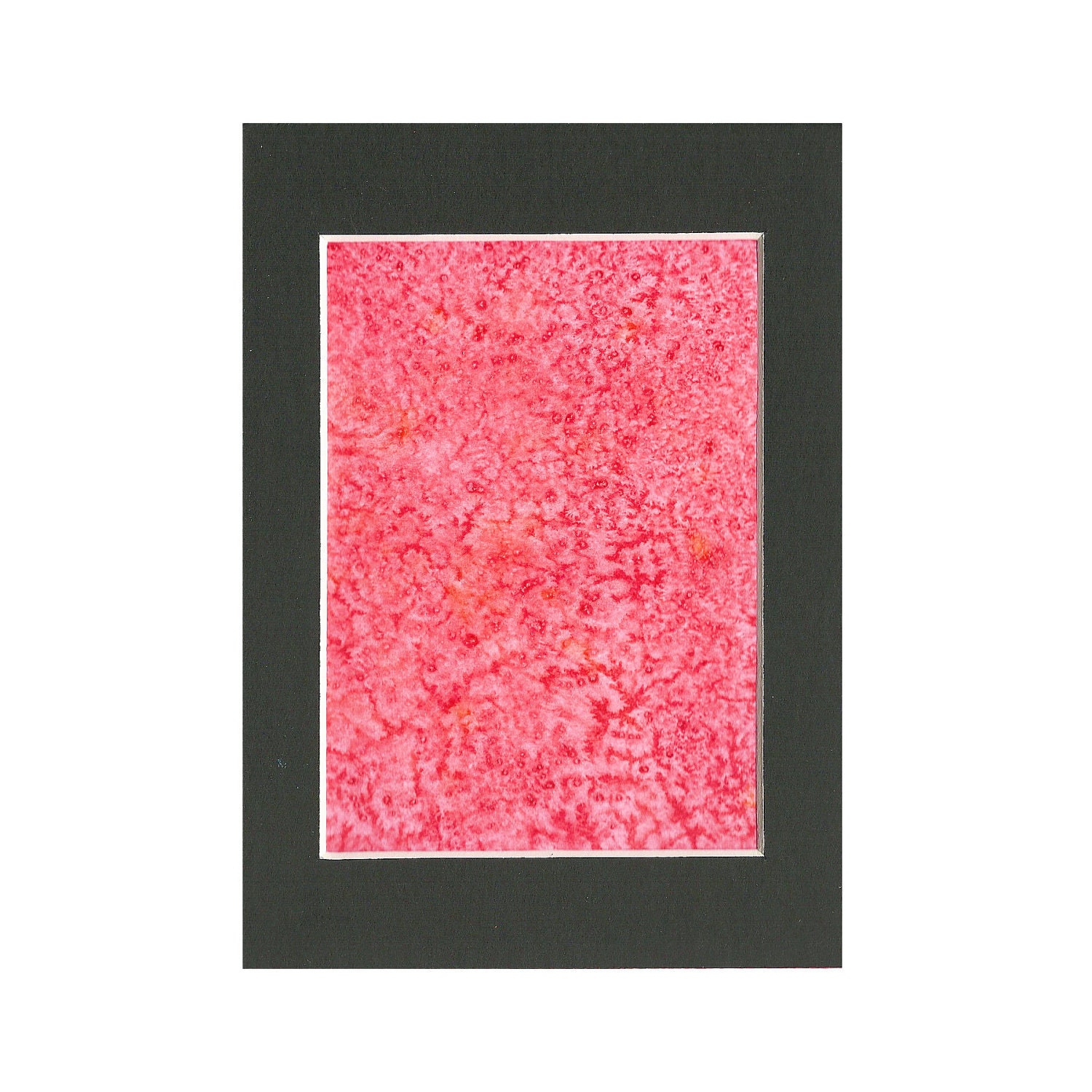 Red Watercolor & Salt Original Abstract Art Painting