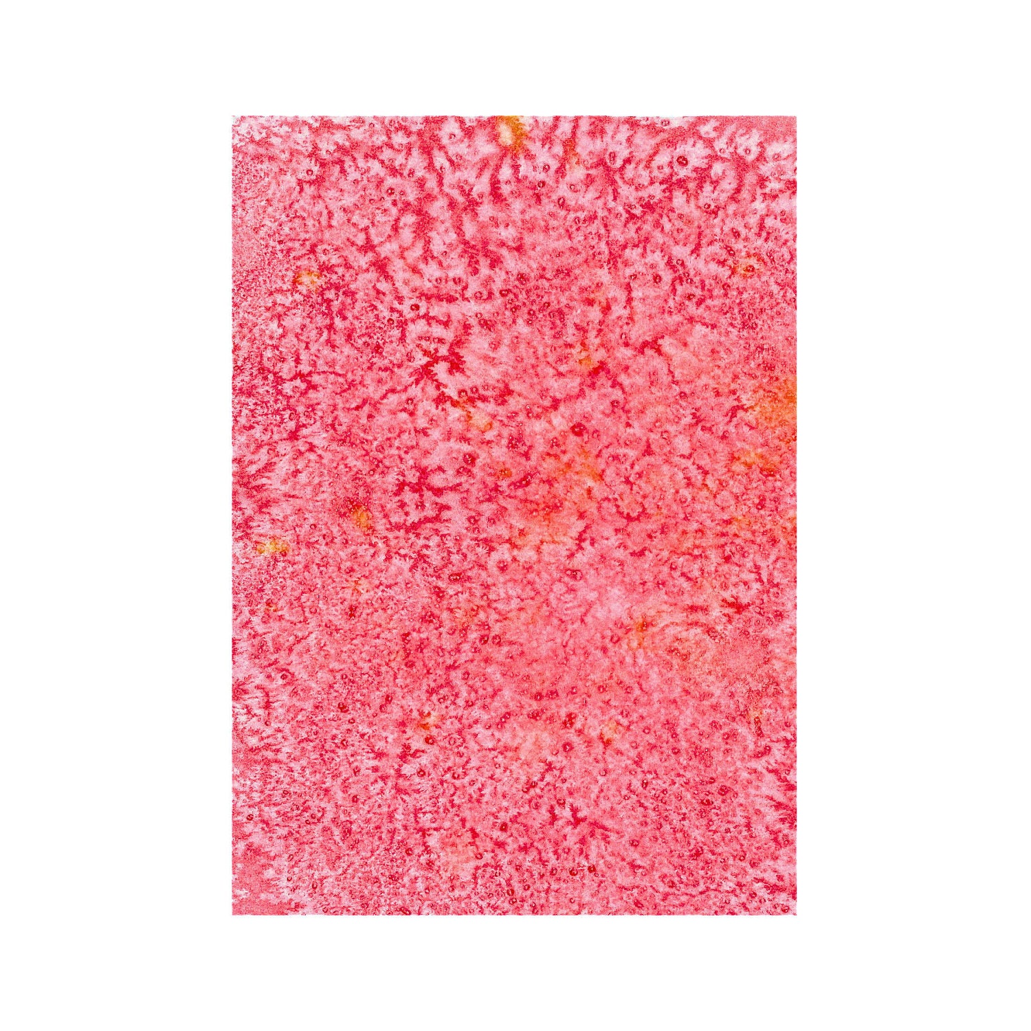 Red Watercolor & Salt Original Abstract Art Painting